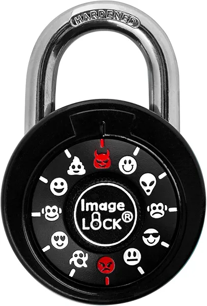Fun Emoji Combination Lock, White, Keyless