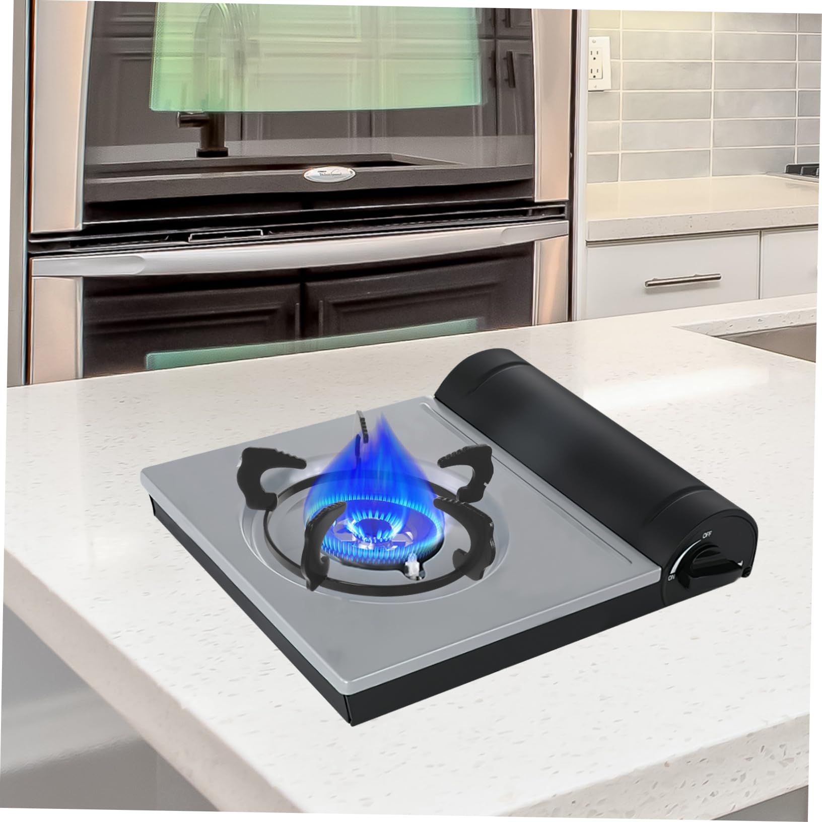 Soporte Antideslizante de Hierro para Olla de Estufa de Gas Negra