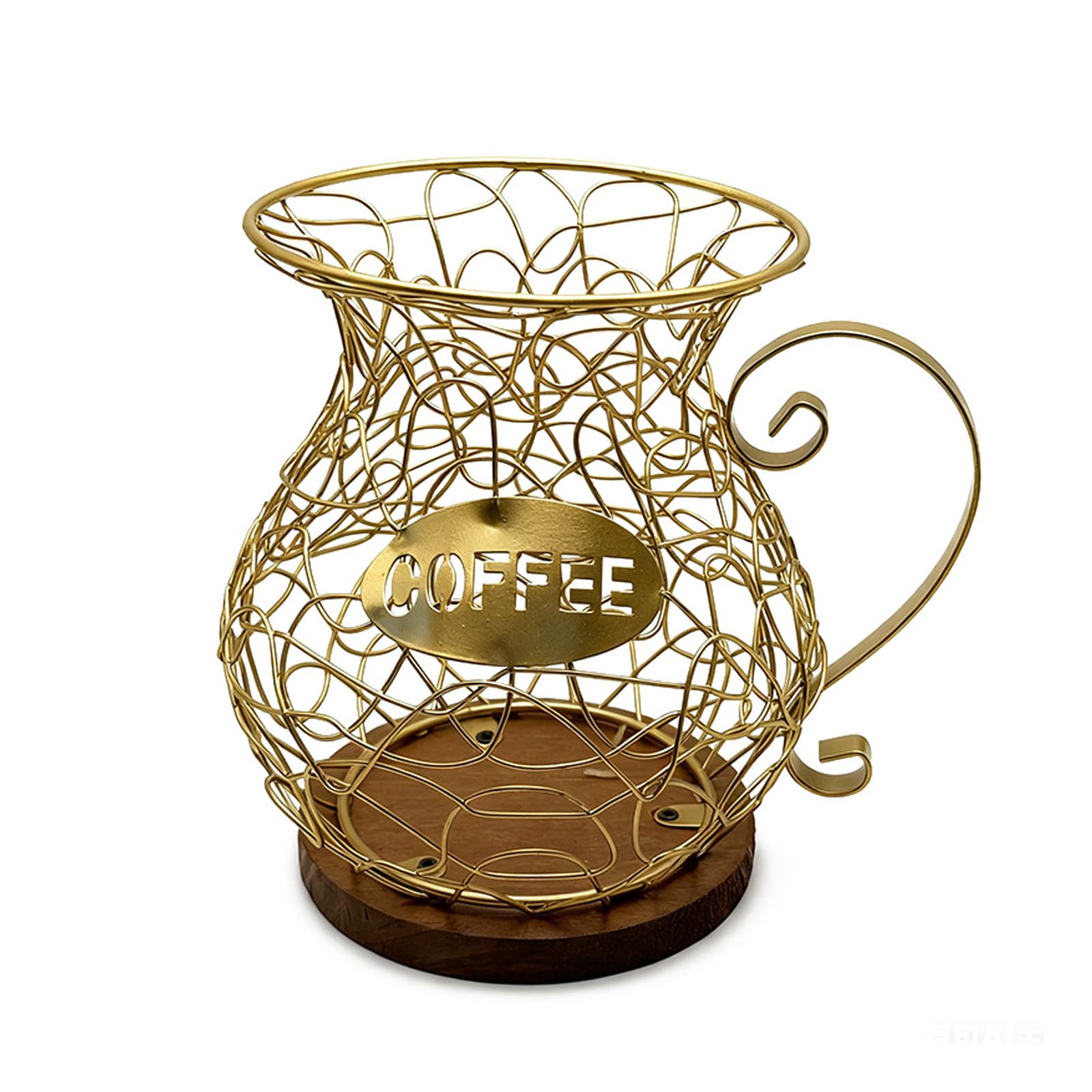Tsophreniq Espresso Pods Basket Practical Coffee Organiser Storage Basket for Kitchen Countertop Large Capacity Coffee Dispenser Round Wire Storage Rack Pods Dispenser Holder