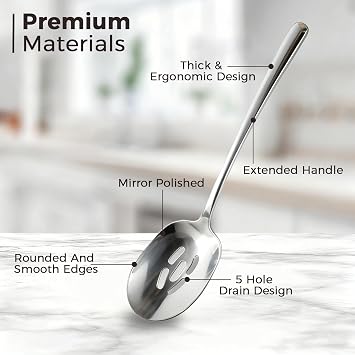 Extra Large Serving Spoons Set of 12, 11.4 inch Foodgrade 18/8 Stainless Steel Serving Spoons for Buffet, Silverware Set, Serving Utensils for Catering, Dishwasher Safe, Mirror Polished