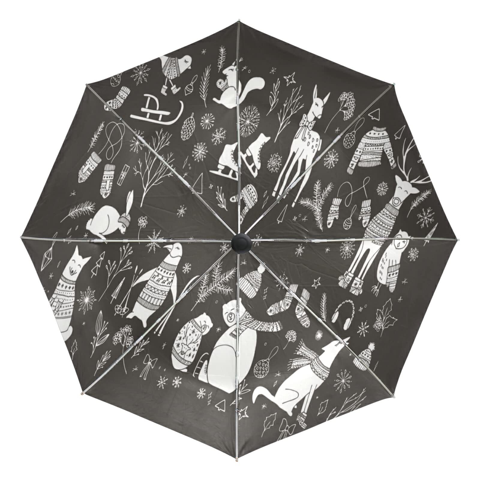 Parapluie automatique de qualité supérieure au motif géométrique chic