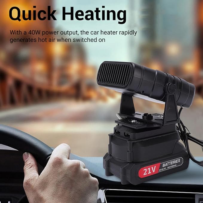 Calefactor Eléctrico Portátil PTC con Batería para Auto y Camping miniatura 2