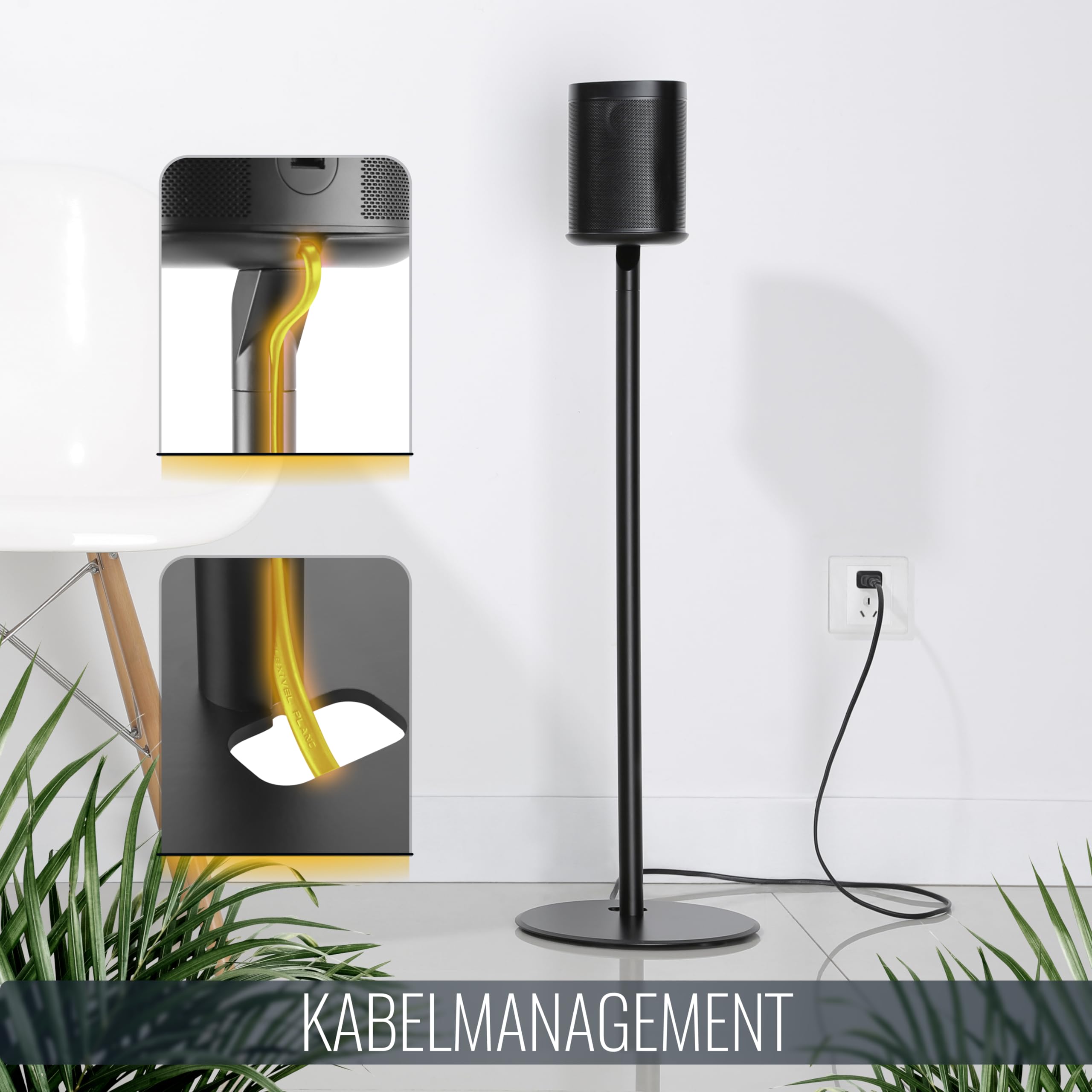 Supporto Da Pavimento RICOO Per SONOS ONE (SL) – Design Elegante, Gestione Cavi E Stabilità 10 Kg