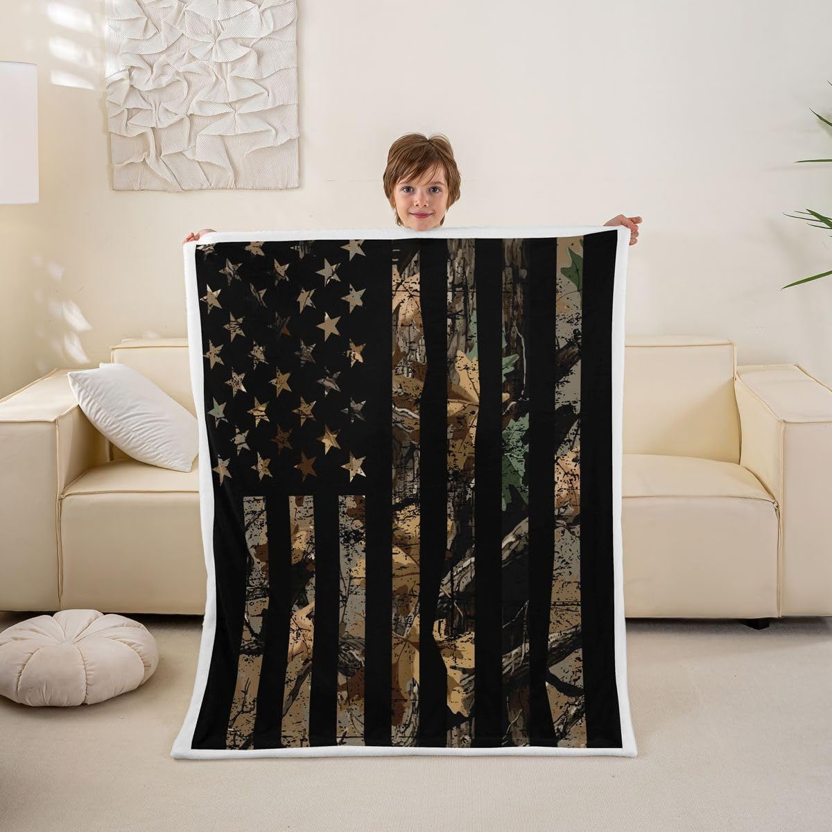 Erosebridal Nature Forest Bear Fleece Blanket Queen 90x90 Wild Animals Forest Fuzzy Plush Throw for Sofa | Rustic Cabin Woodland Brown Bear Sherpa Blanket Mountain Hunting Wildlife Pattern All Season