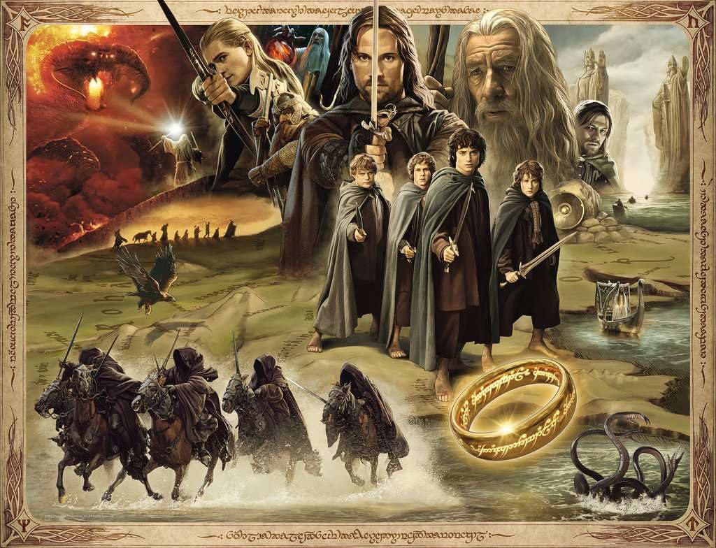 Ravensburger Lord of The Rings: The Fellowship of The Ring 2000 Piece Jigsaw Puzzle for Adults | Vibrant Imagery | Unique Softclick Technology | Sustainably Sourced Materials | 16927 - Image 2