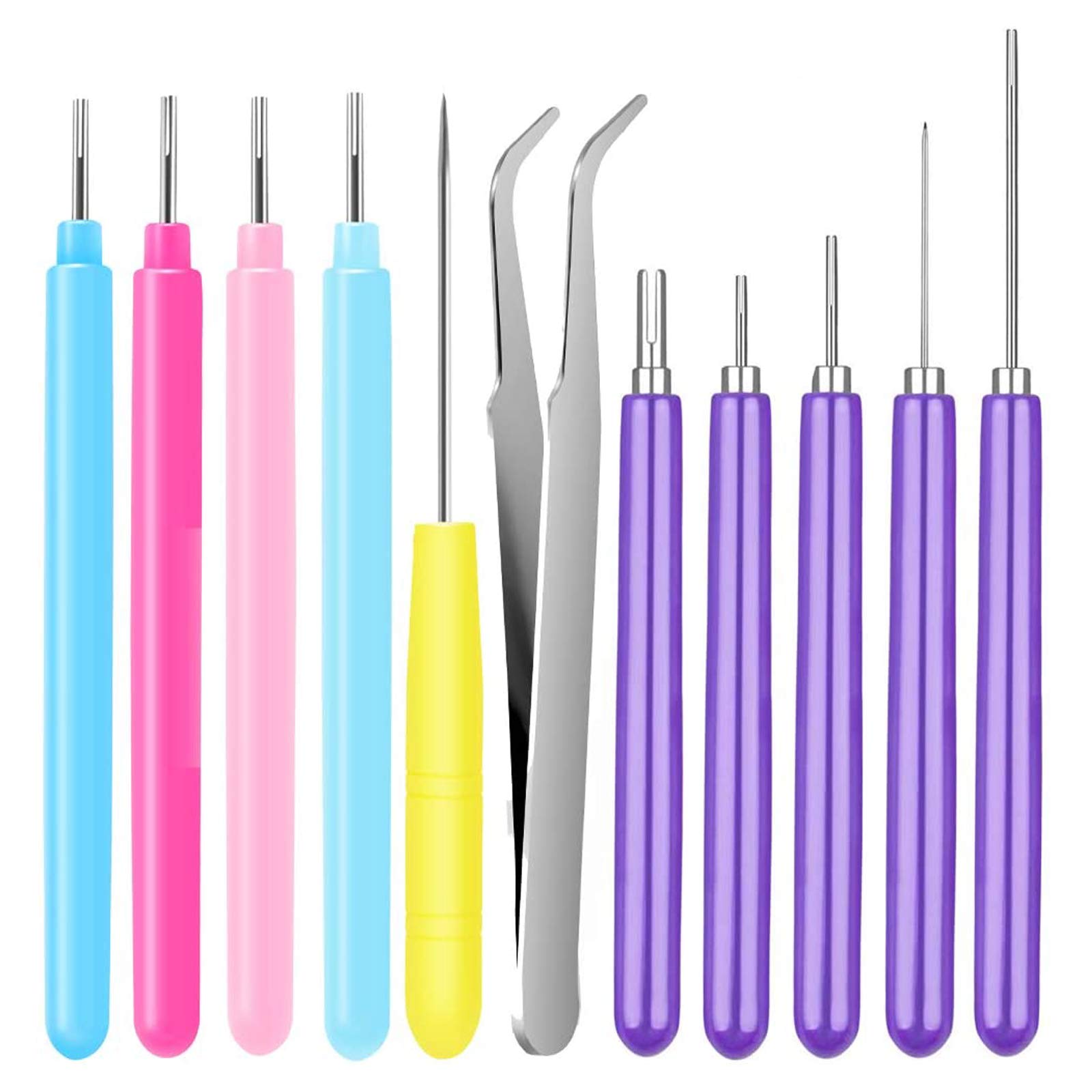 FENGWANGLI 11 Pack Paper Quilling Tools Slotted Kit Rolling Curling Quilling Needle Pen Colorful for Art Craft DIY Paper Cardmaking Project