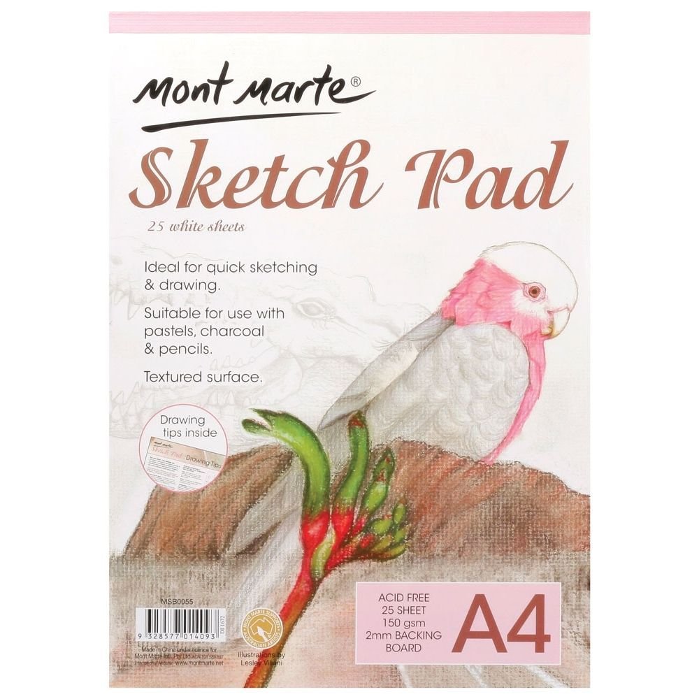 Feuilles croquis Mont Marte A4 au grain de 150 g/m² pour mine de plomb