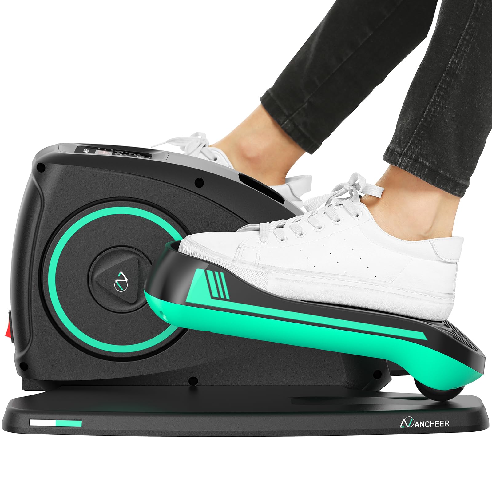 ANCHEER Under Desk Elliptical,Electric Ellipse Leg Exerciser While Sitting for Seniors, Hyper-Smooth Maganetic System Seated Pedal Exerciser with Remote Control for Home Office,100% Pre-Assambled