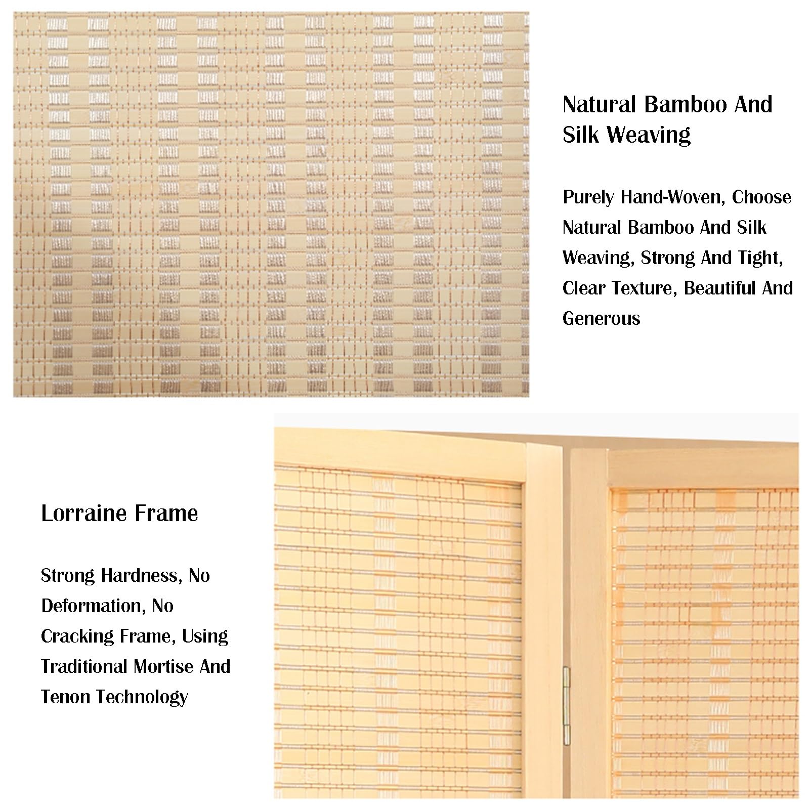 Divisorio autoportante in rattan, 5 pannelli (120 x 40 cm), divisorio versatile per soggiorno, ufficio, studio e dormitorio, elegante separatore di spazi