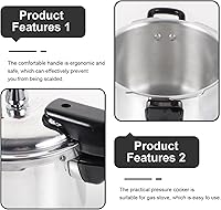 Vista 4 de DOITOOL Aluminum Pressure Cooker 16cm/6.3inch Bottom Small Pressure Cooker for Gas Stove Induction for Home Cooking, Silver