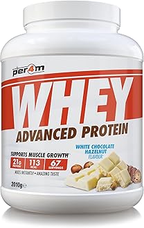 Per4m Whey Protein Powder | High Protein Shake for Muscle Growth & Recovery | Low Sugar Gym Supplement | Sports Nutrition Drink + Amino Acids (2010g, White Chocolate Hazelnut)