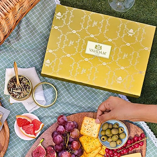 Miniatura 4 de VAHDAM, Surtido de juegos de té  Brillo (6.3 onzas, más de 90 tazas) 6 hojas sueltas  Té Chai, té de hierbas, té negro  Sin gluten, sin OGM  Regalos