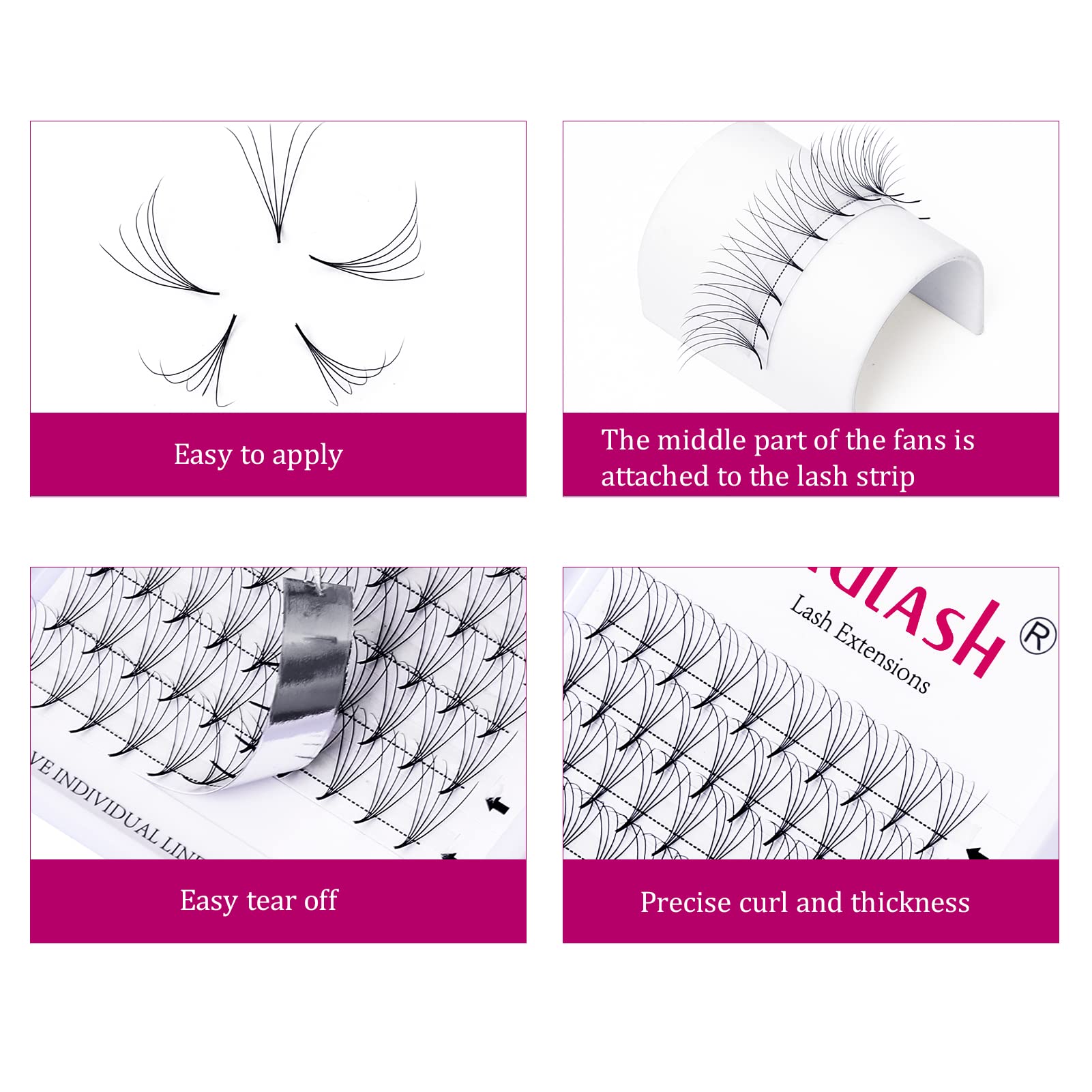 Volumen Ruso 10D 0.07mm C Curl 15mm Prefabricados Extensiones de Pestañas Volume Lashes Extension Ruso Pestañas — view 187