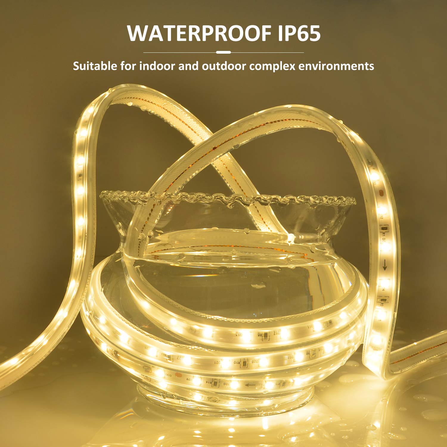 Buy 50ft Rope Lights Outdoor Waterproof Warm LED Strip Light Indoor