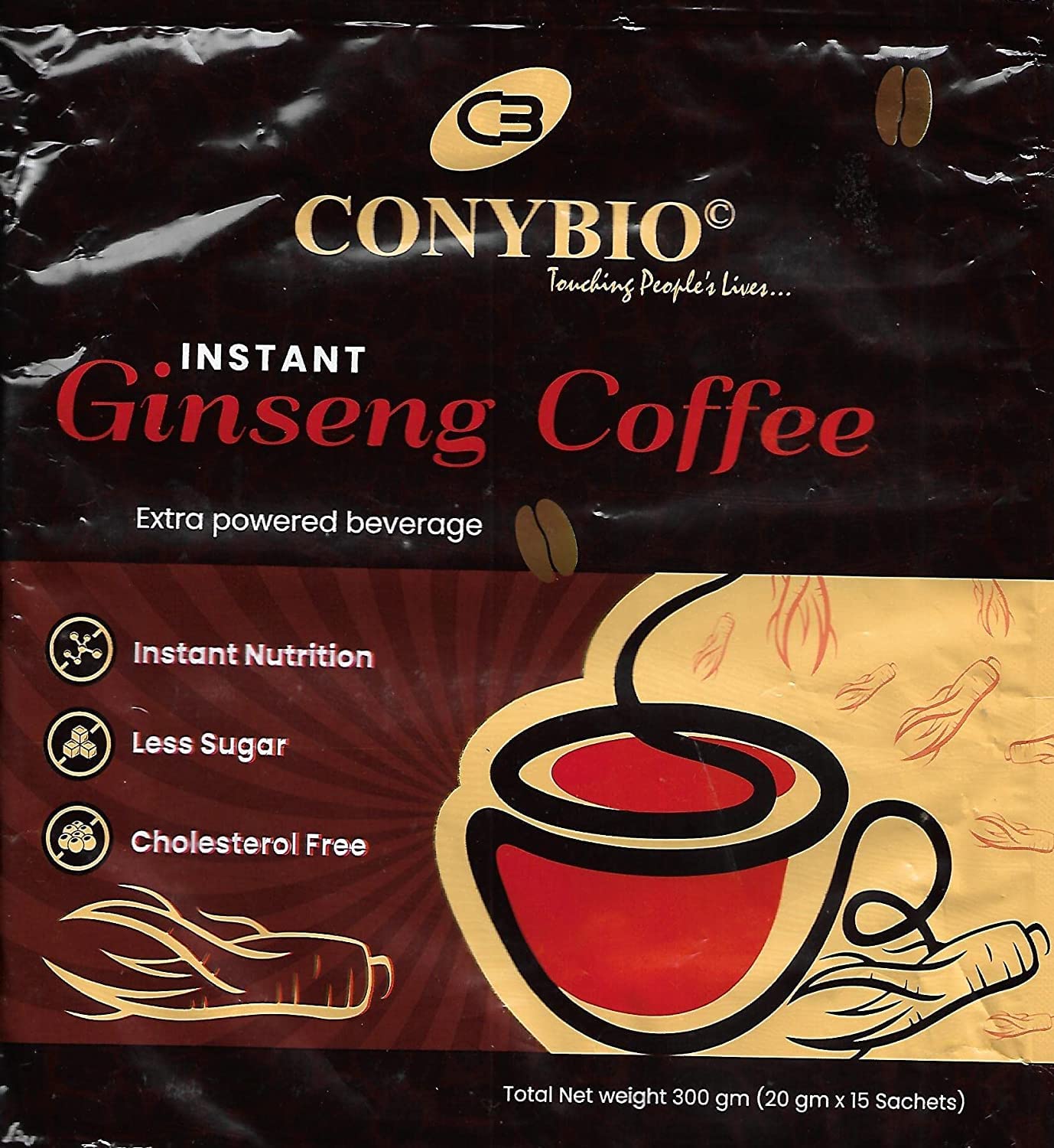 Conybio Instant Ginseng Coffee Instant Nutrition, Less Sugar