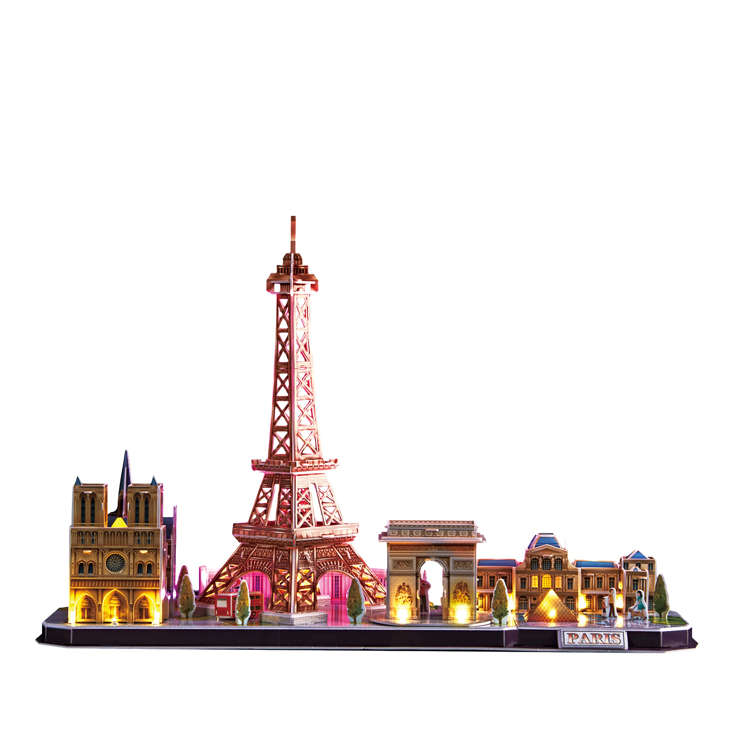 Puzzle 3d - Paris Led Cityline | Puzzle 3d Bambini E Adulti | Modellini Da Costruire | Modellismo Da Costruire Adulti | Regalo Bambino 8 Anni | 115 Pezzi