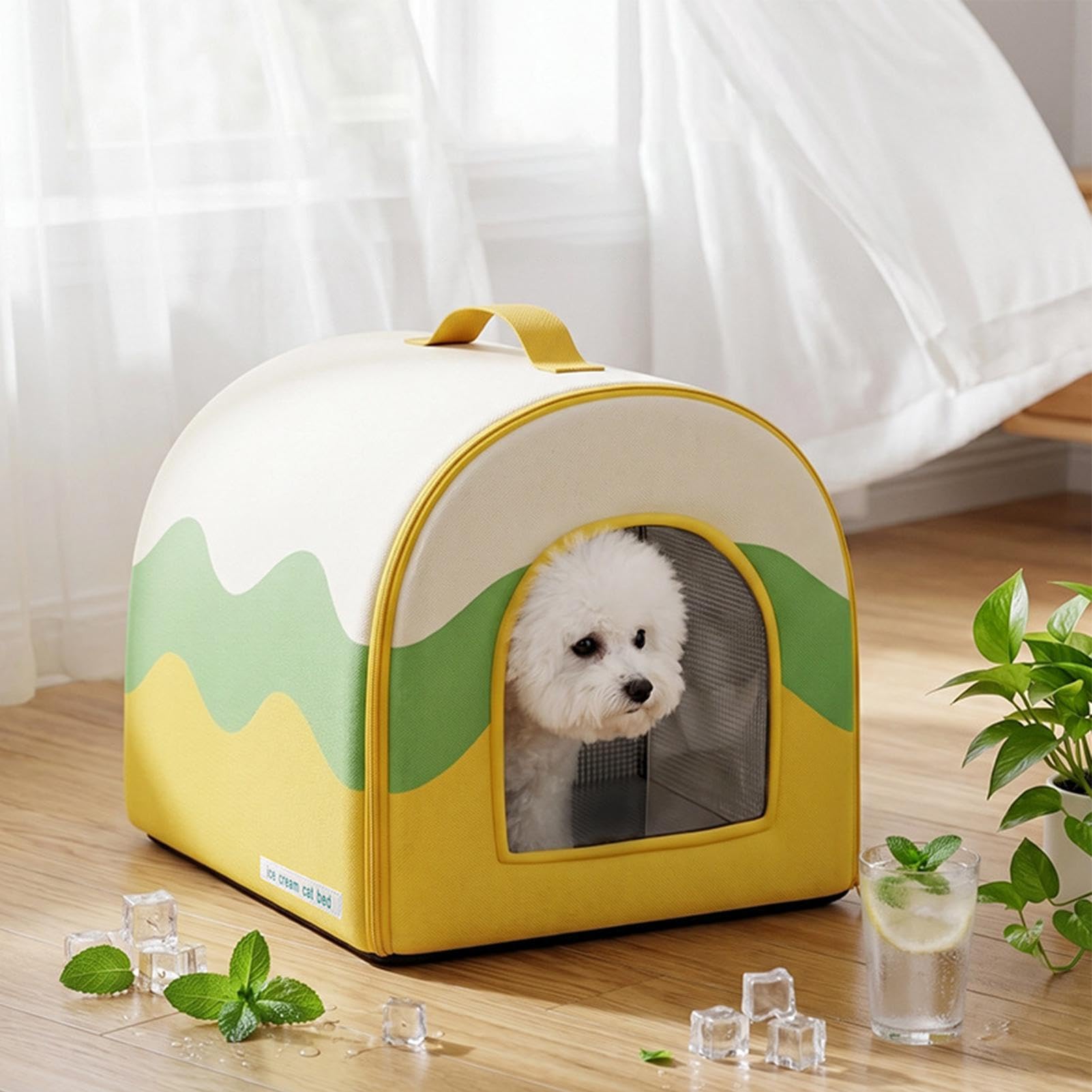 Genérico Casa Refrescante para Gatos Refugio de Verano para Gatitos | Cama Fría para Perros Exterior para Dueños Entrenadores Piso Hogar Oficina Dormitorio Sala Estudio Balcón Jardín