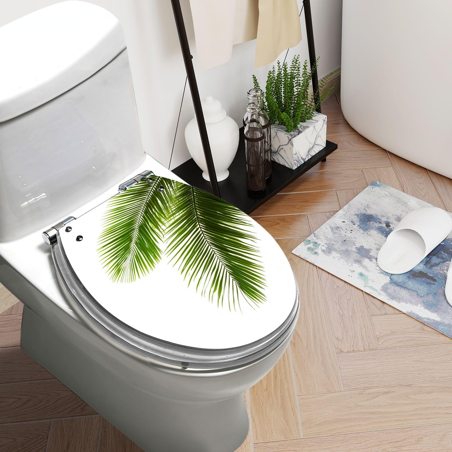 Sedile WC rotondo con chiusura ammortizzata per il bagno