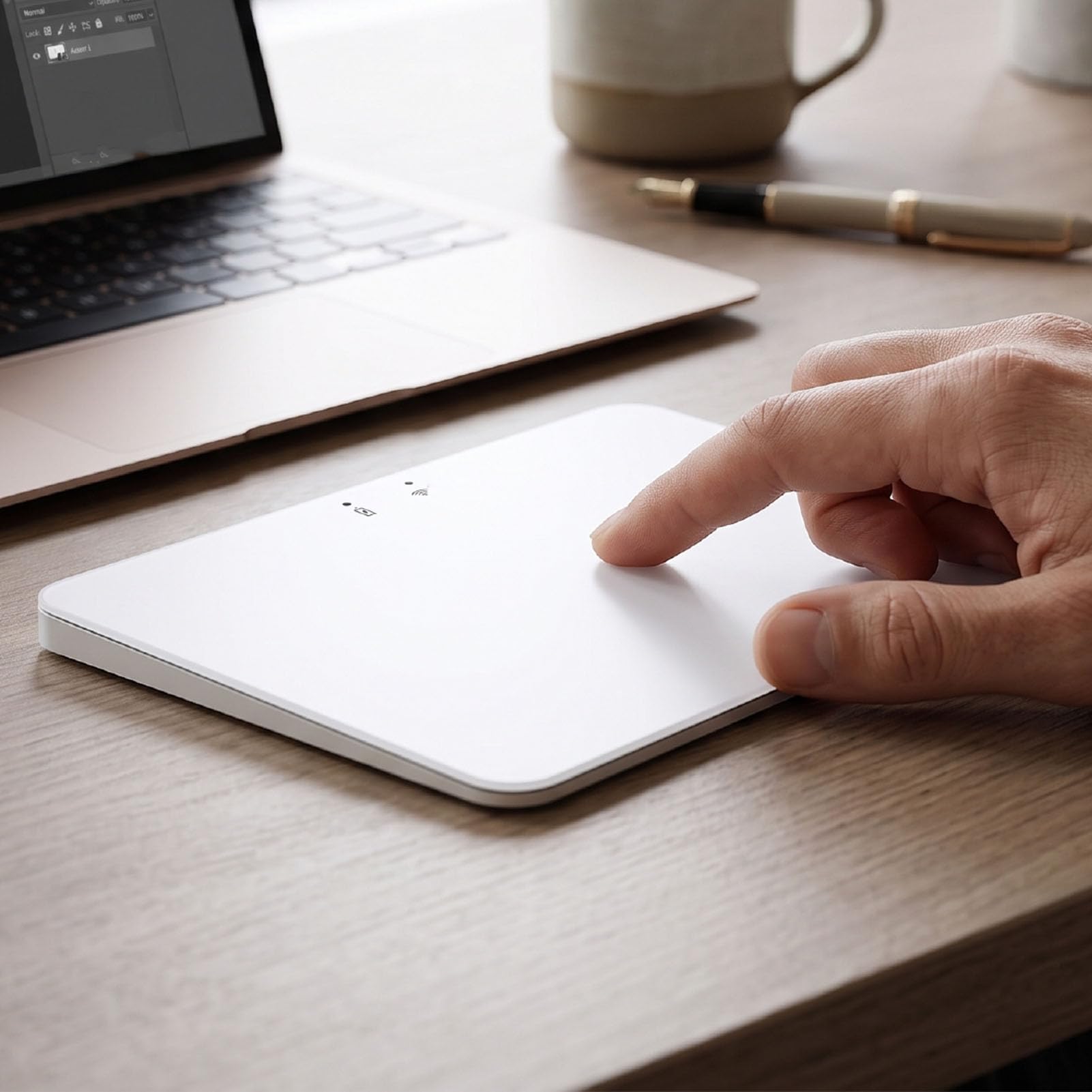 Goshyda Pavé Tactile sans Fil avec USB Filaire Bluetooth 2,4 G (Silver)