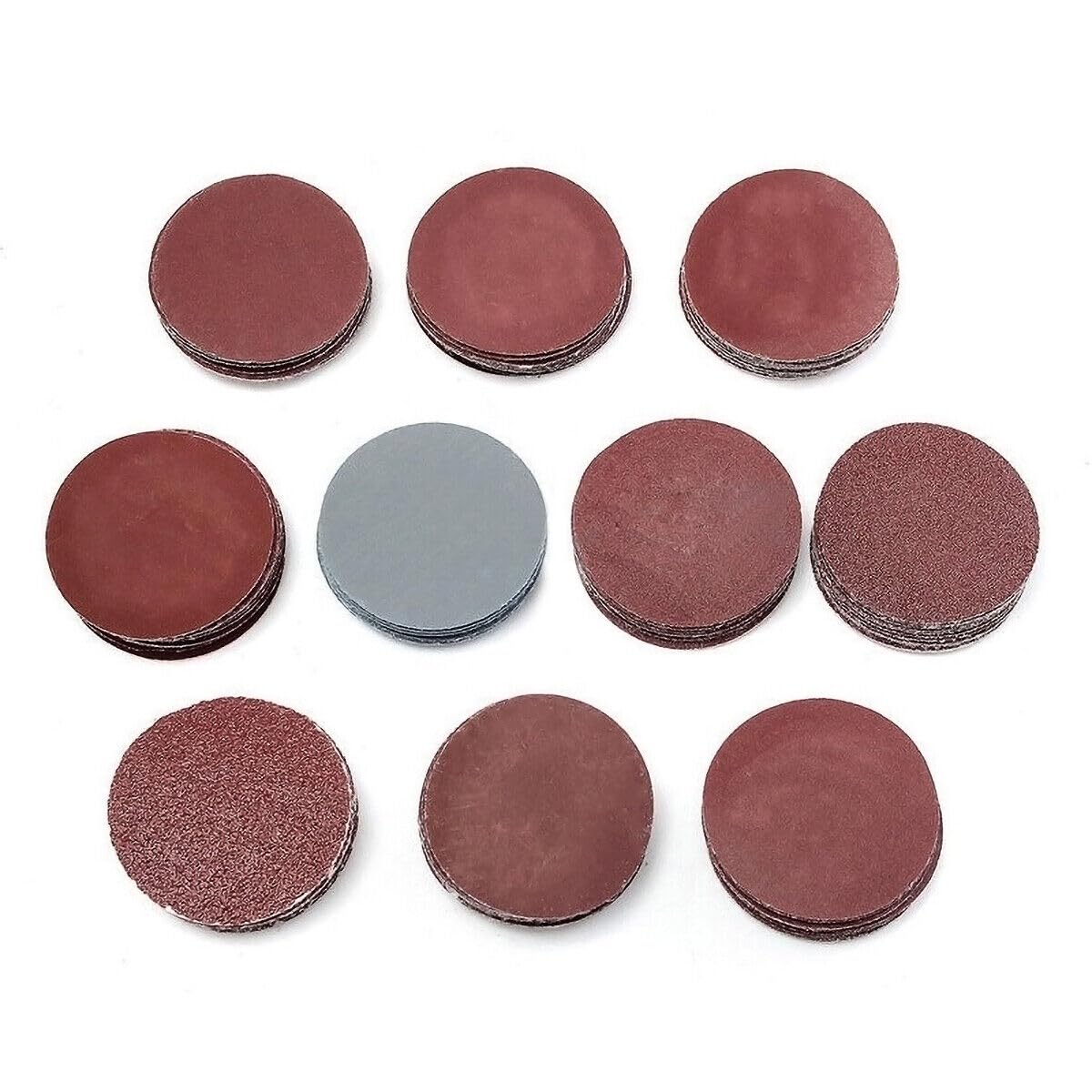 100 Pcs of 2" Sanding Disc Sand Paper Hook Loop Sander+Backer Pad+M6