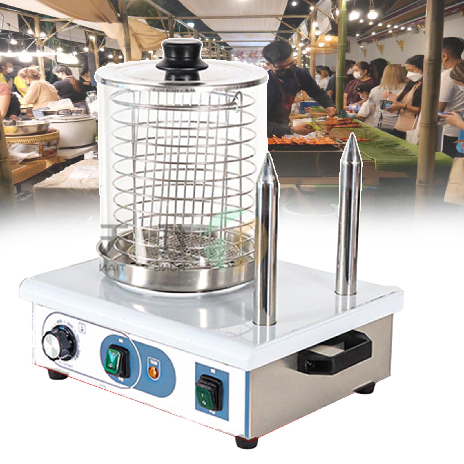 Chauffe-Chignon à Hot-Dog, Machine à Hot-Dog pour Gril à saucisses Domestique/Commerciale, Peut contenir 15 à 20 Personnes à la Fois