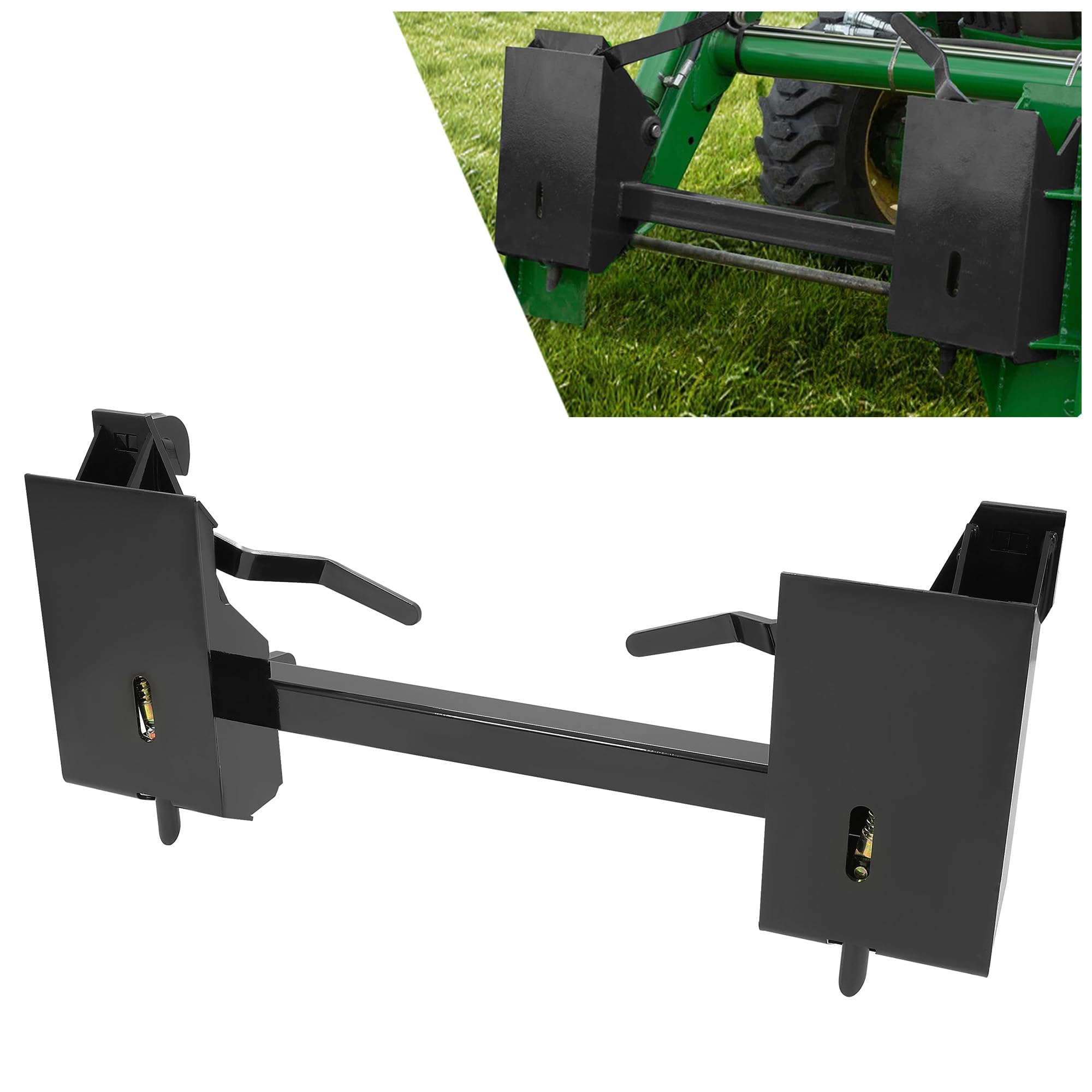 4000Lbs Universal Quick Attach Skid Steer Adapter Bucket Latch Compatible with Global John Deere Loaders Skid Steer Attachment Conversion Adapter Plate Steel Powder Coated Black