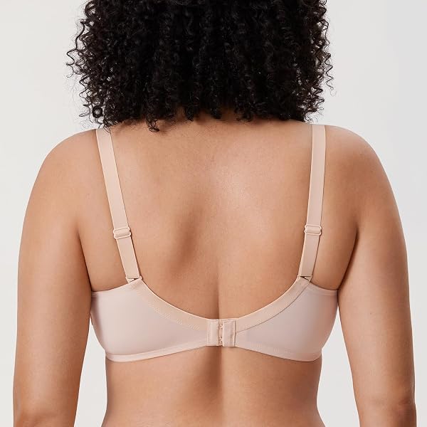 DELIMIRA Women's Plus Size Bras Full Coverage Lace Underwire Unlined Bra - 2