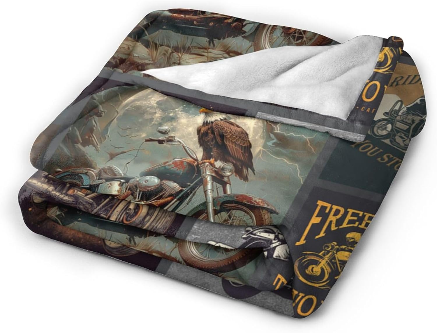 Motorcycle Gifts for Men and Women Gifts for Father's Day Throw Blankets - Image 2