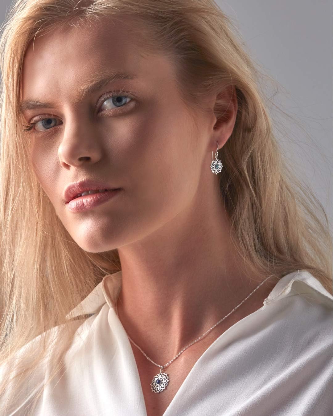 Boma Jewelry Sterling Silver Bohemian Lotus Flower Necklace - Image 4