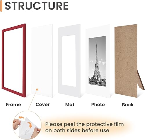 Vista 224 de upsimples - Portarretratos para galería de fotografías en la pared, marcos para fotos de 8 x 10 pulgadas con paspartú u 11 x 14 pulgadas sin Natural