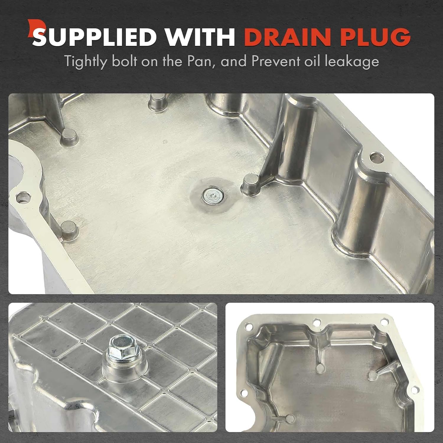 A-Premium Engine Oil Pan Sump with Drain Plug Compatible with Jeep WK2 Series Grand Cherokee 2014-2019, 3.0L, Replaces 68211182AA, 68147572AA