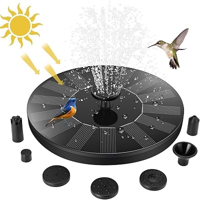 Jsdoin Solar Fountain Pump,Solar Powered Water Features with 7 Nozzles for The Garden, Floating Pond Pump for Bird Bath,Pool, Patio,Pond and Fish Tank
