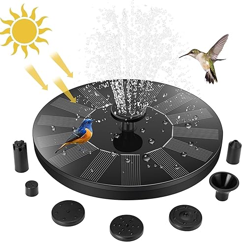 Jsdoin Fontaine Solaire Exterieure de Jardin, Pompe avec 7 Buses