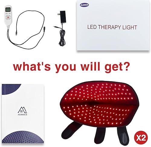 Miniatura 8 de ALDIOUS Luz roja e infrarroja para pies y tobillo, dispositivo de zapato de luz roja LED de 660 nm y 850 nm con modo de pulso, temperatura de 3