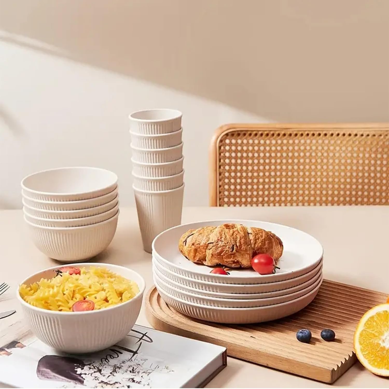 Camping Plates, Unbreakable Dinner Sets for 6, 18 Pcs Plastic Picnic Set for Party Home & Picnic - Image 2