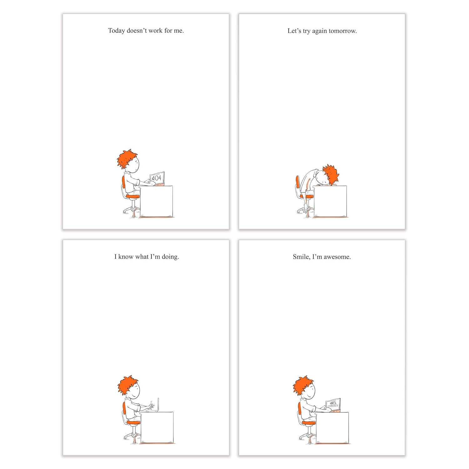Funny Novelty Memo Pads 4 Hilarious Notepads Gifts for Office, Coworker, Boss, Employee, 50