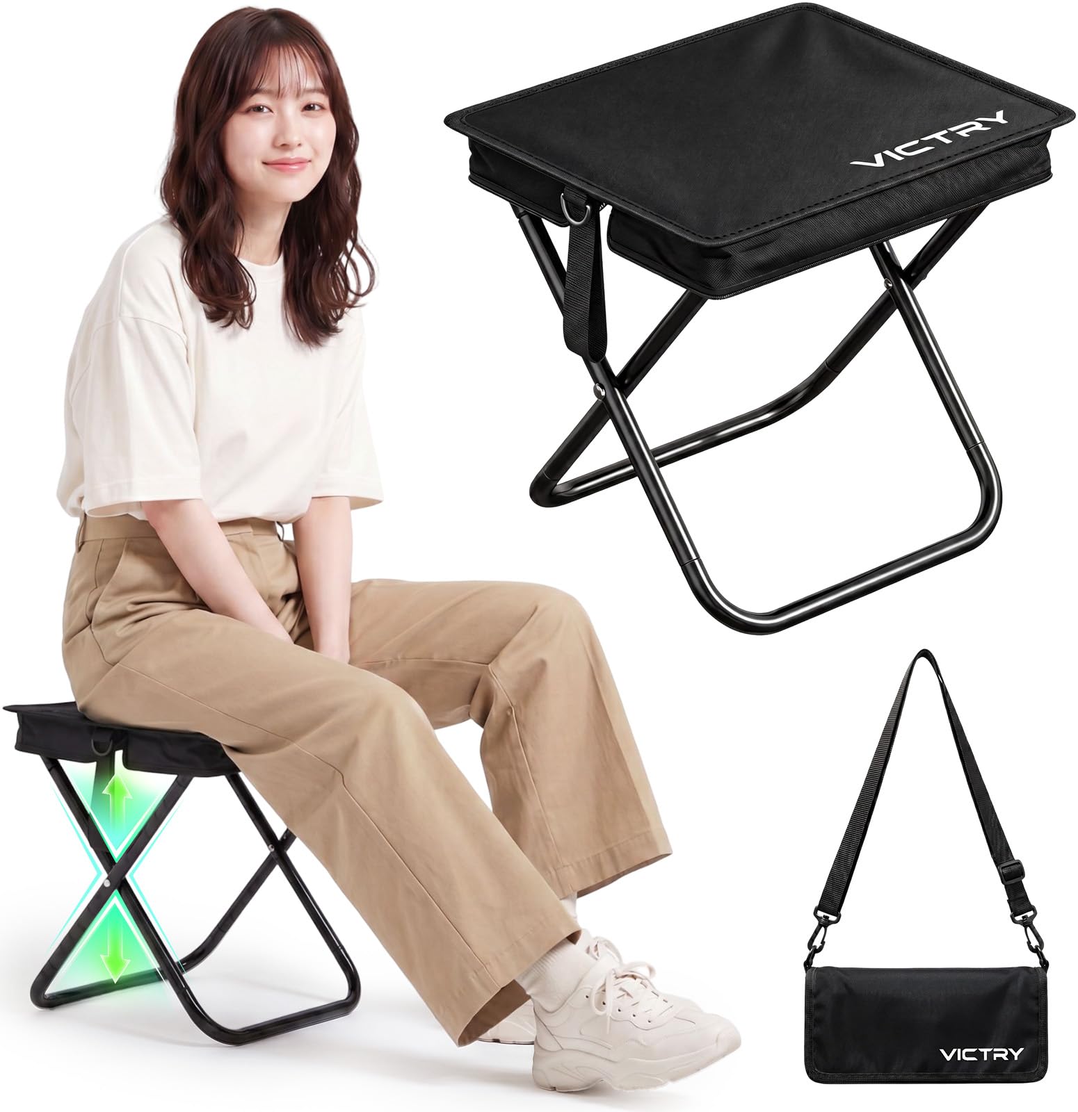 Amazon.co.jp: 【待ち行列/観戦の専用折りたたみ椅子―どこでも座れる
