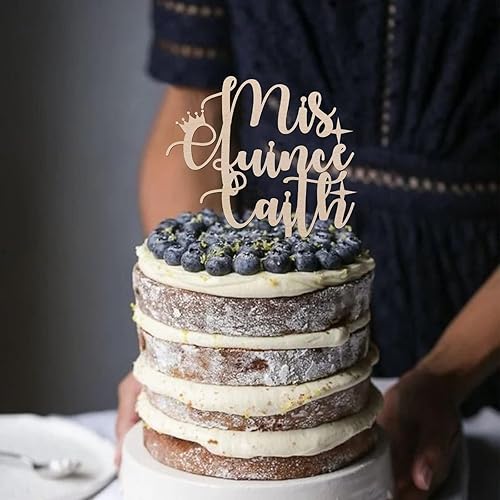 Miniatura 6 de Happy Birthday Rustic Wood Cake Topper Custom Names Numbers Mis Quince Happy 15th Birthday Double Sided Cake Insert Sign Dessert Cake Decoration for