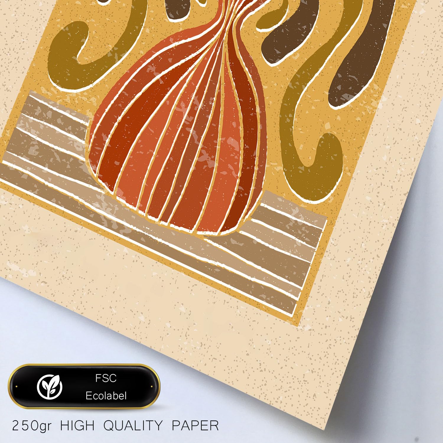 Nacnic Set de 6 Laminas de tallos de estilo étnico. Cuadros decorativos estéticos para su sala de estar, dormitorio, hogar. Impresión de arte de pared. Tamaños A4 y A3 con marcos de madera ligera