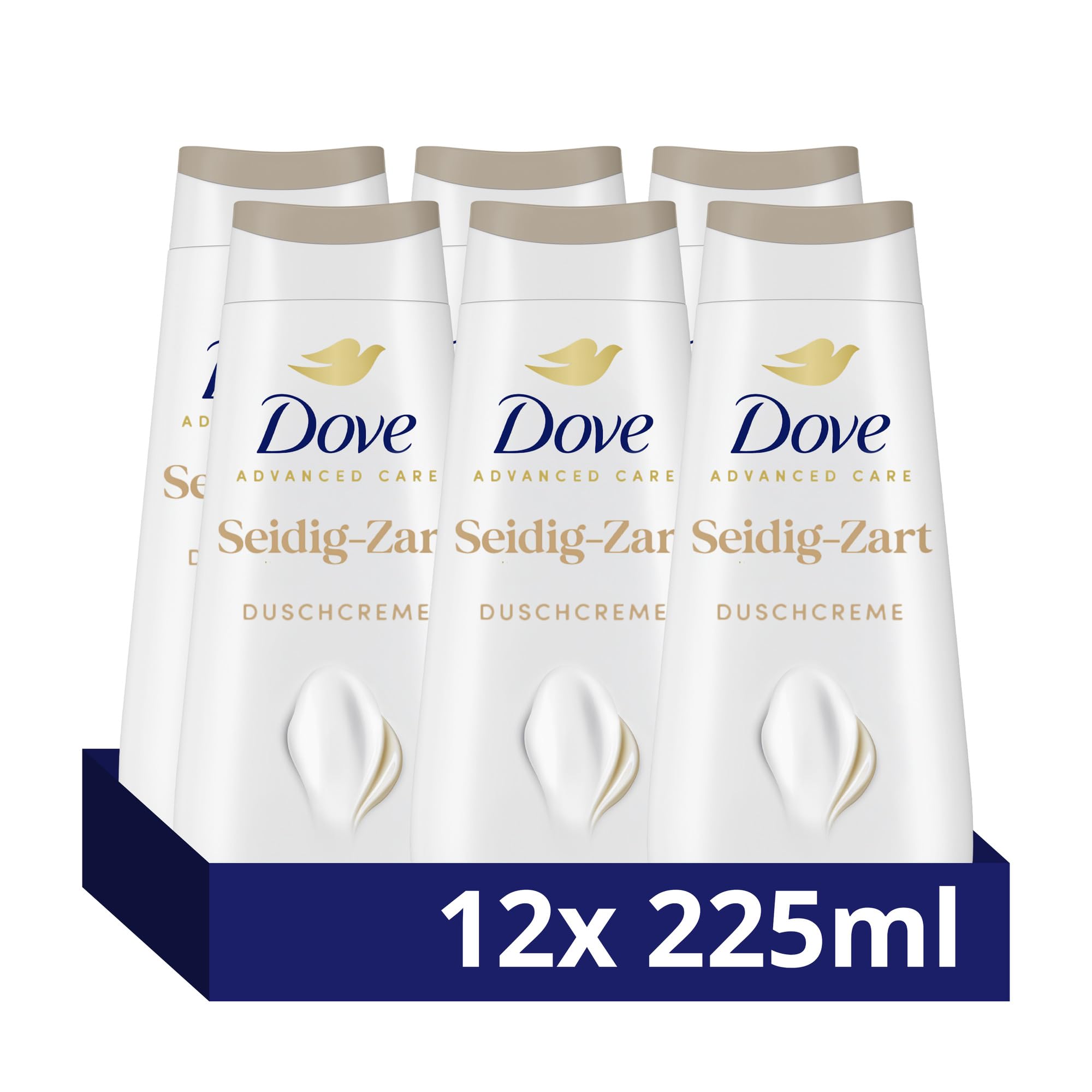 Dove Advanced Care Duschcreme Seidig-Zart für 24 Stunden lotion-zarte Haut direkt aus der Dusche mit Pro-Ceramide Technology 225 ml