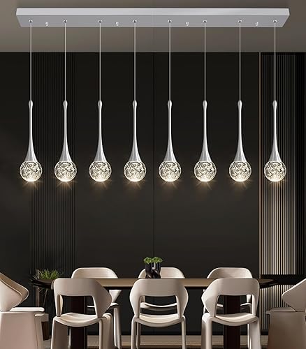 Miniatura 18 de 16 Luces Moderna Lámpara de Techo de Cristal con Diseño Glam para Techos Altos, Lámpara Colgante LED Regulable para Escalera, Vestíbulo, Entrada,