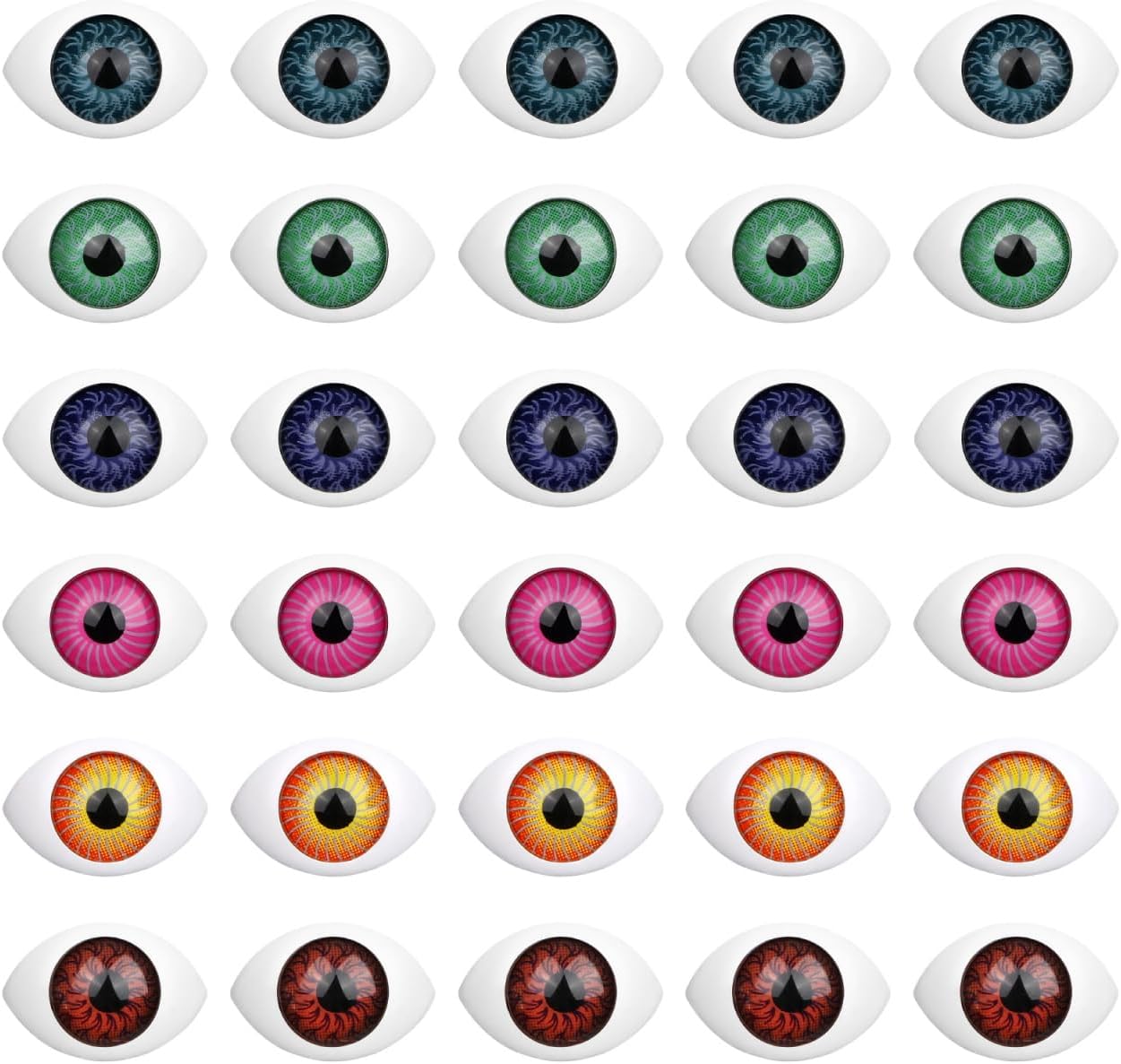Healifty 100Pcs 0.9 Inch Acrylic Eyeballs for Crafts Realistic Hemisphere Fake Eyes for Doll Making Phone Case Accessories
