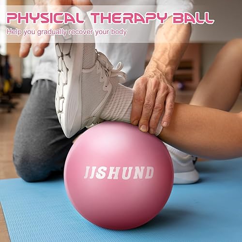 Miniatura 7 de Pilates Ball, 9 Inch Small Exercise Mini Soft Workout Yoga Ball with Exercise Guide, for Home Gym Yoga, Pilates, Core Training, Workout, Balance,