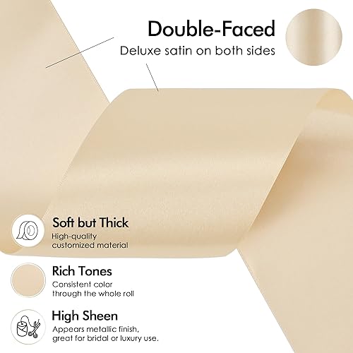 Vista 760 de MEEDEE Orange Satin Ribbon - 1.5 inch Double Faced Satin Ribbon, 50 Yards - Neon Tangerine - For Christmas, Thanksgiving, Halloween, Weddings