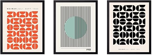 Miniatura 77 de Poster Master Juego de 3 pósteres Bauhaus - Imprimir geométrico - Arte de puntos de colores - Arte de formas geométricas - Regalo para hombres y