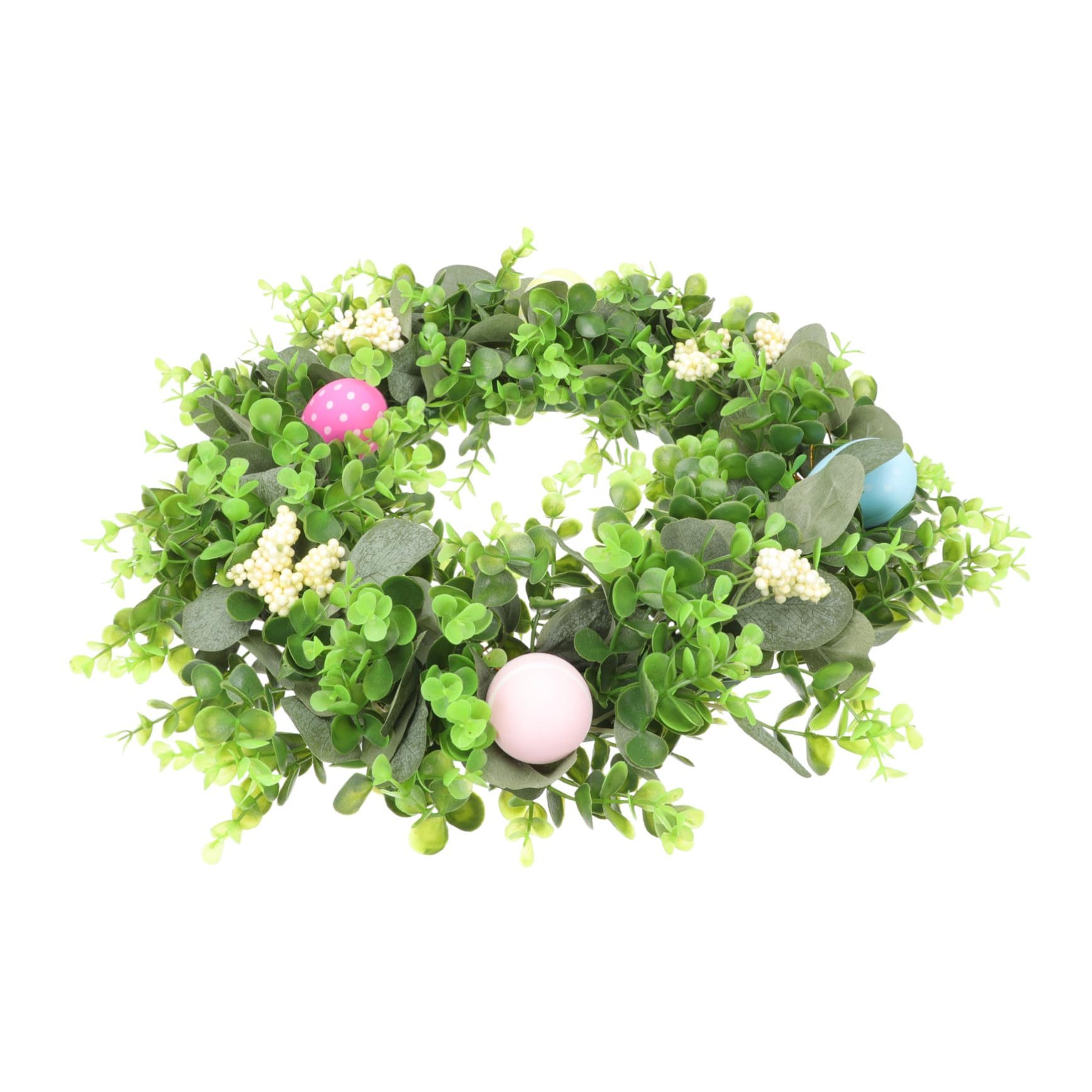 Decoración de de huevos de Pascua y guirnalda botánica de alta densidad