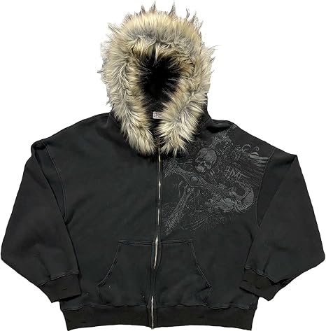 Generisch Felpa con cappuccio da uomo, colore nero, casual, con stampa basic, vintage, con stampa classica, con cappuccio, con stampa, cachi, M
