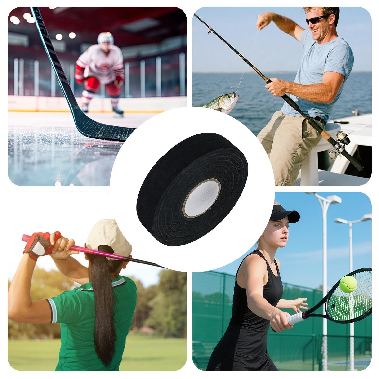 Nastro di presa per bastone da hockey | 2,5 cm x 25 m involucro adesivo, impugnatura antiscivolo e impermeabile per racchetta, per hockey, baseball, softball, racchetta e golf