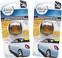 Vista 5 de Febreze Ambientador de coche con clip de ventilación, eliminador de olores, aroma ámbar automático, 2 clips