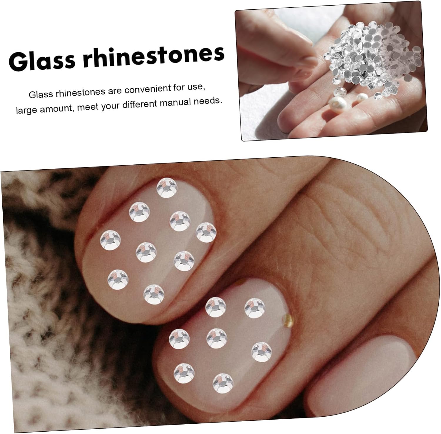 1440pcs Flatback Rhinestones for Crafts for Clothing Shoes Bags and Nail Art Decorations